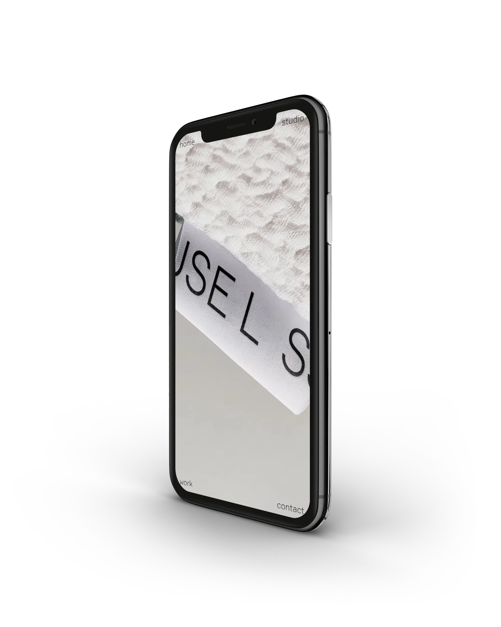 Useless Studio website op een iPhone